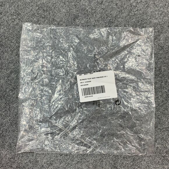 Maeve Tulip Satin Skirt Women 2 Anthropologie Pink Rose Front Split Button Front - Picture 13 of 16